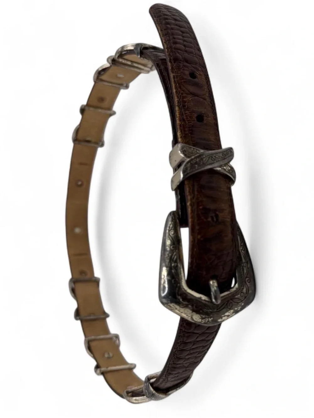 Brighton Brown leather western belt
